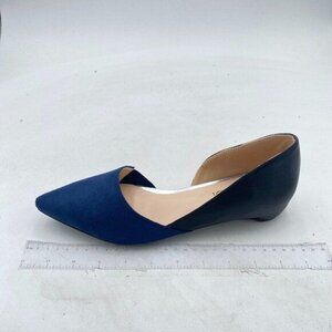 FOWT Vintage Suede Leather Patchwork Two-Toned Half D'Orsay Flats Chic Sexy